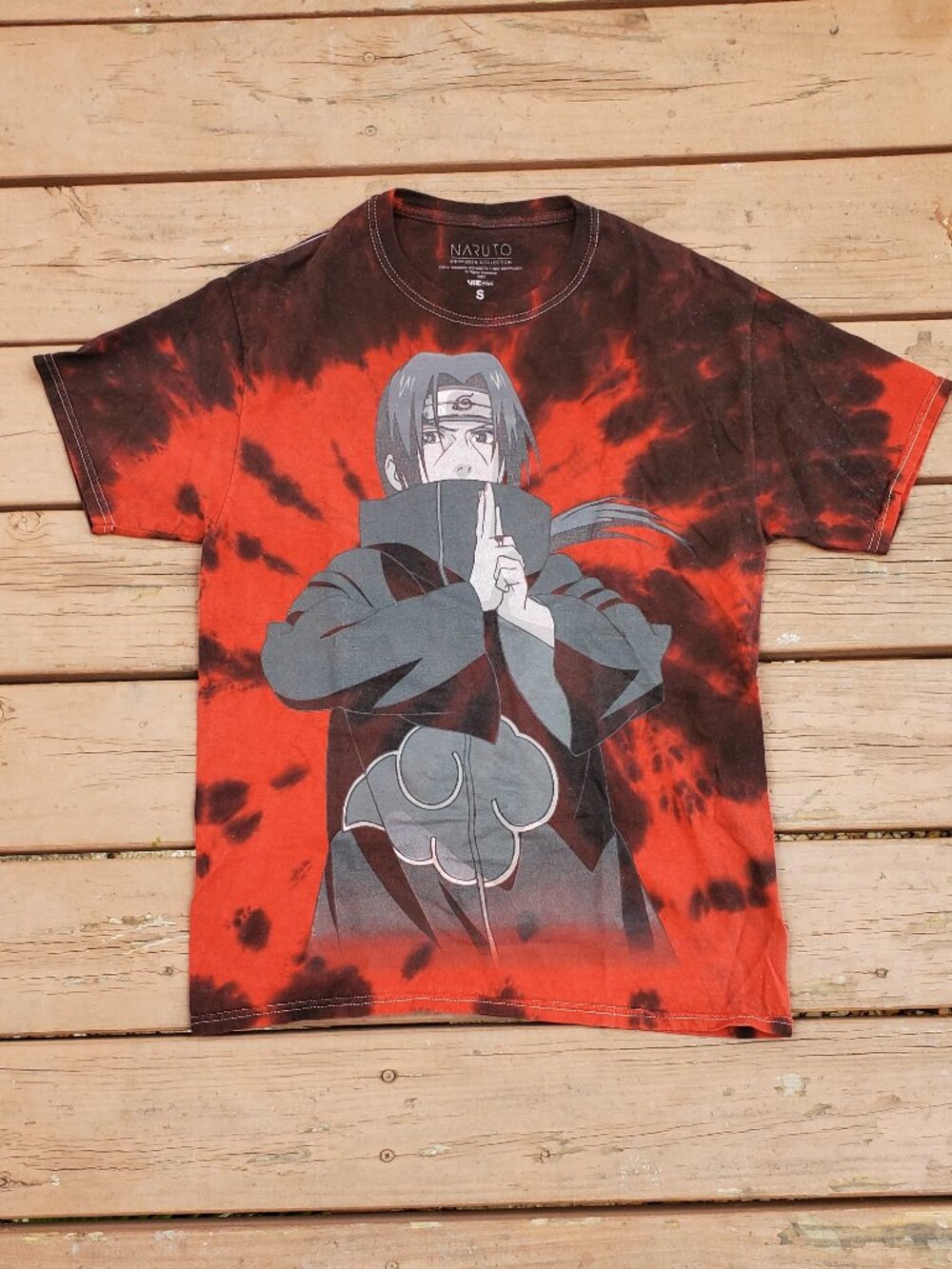 Itachi Uchiha Red Tie Dye Metal Tee - Size S